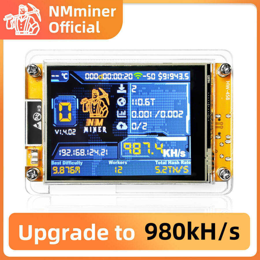 NMMiner CYD — ESP32 BTC SOLO Lottery Miner with Cheap Yellow Display