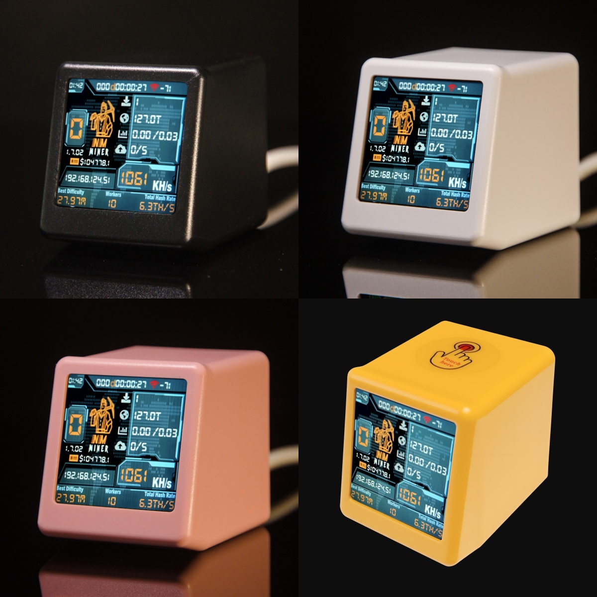 Bitcoin Miner Heltec NM-TV 154 & Smart Clock - ESP32, 1.54